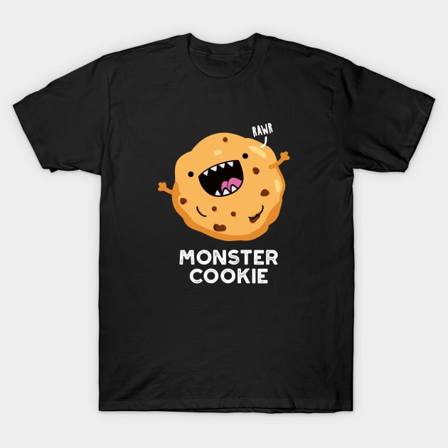 Monster Cookie Cute Food Pun T-Shirt by punnybone